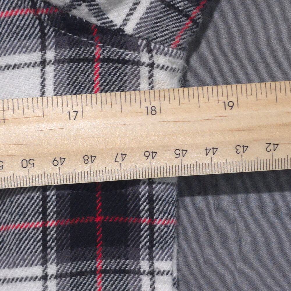 Banana Republic Womens Small Boyfriend Fit Flannel Shirt Plaid White Black - Picture 7 of 10